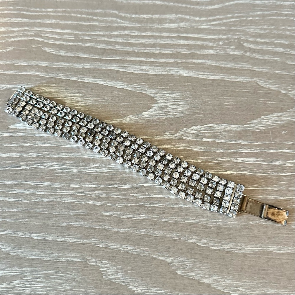 Vintage 5 Row Rhinestone Bracelet